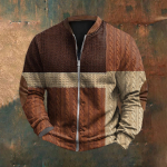 Meeste Retro Casual gradienttr&uuml;kiga kampsun XXXL kohv