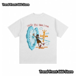 Suvine Unisex TRAVIS SCOTT Prindiga Puuvillased T-s&auml;rgid Wish you were here Tees Unisex L&uuml;hikeste Varrukatega High Street Topid L