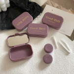 1 tk Ins Letter Print Kontaktl&auml;&auml;tsede &uuml;mbris Kontaktl&auml;&auml;tsede &uuml;mbris Beauty Eye Box Kaasaskantav kontaktl&auml;&auml;tsede karp koos peegelpintsettidega