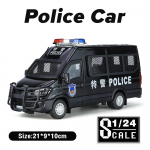 Metallist Autod M&auml;nguasjad M&otilde;&otilde;tkava 1/24 IVECO Politseiauto Valatud Sulamist Auto Mudel Kingitus Poistele Lastele M&auml;nguautod Heli ja Valgusega must