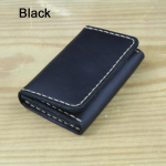 K&auml;sitsi valmistatud ehtsast nahast kaardi rahakott Nahast kaardihoidja Meeste v&auml;ike rahakott krediitkaardihoidja naiste visiitkaart must