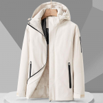 Naiste talvine veekindel jope matkamine telkimine suusatamine soe mantel &otilde;ues tuulekindel tuulejope Paks fliis ronimisriided M valge