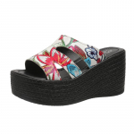 Naiste kiilud sussid uued suvised lillelised platvormid Sandaalid v&auml;listingimustes avatud varbaga K&otilde;rged kontsad Sussid Slaidid Naistele Zapatos De Mujer 34