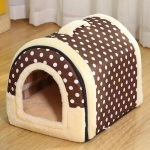 Siseruumides olev koertemaja Pehme hubane koerakoopavoodi Kokkupandav eemaldatav soe maja pesa koos matiga v&auml;ikestele keskmistele kassidele loomade kennel S-35x32x28cm