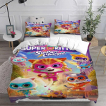Anime Super Kitties Voodipesukomplektid Tekk Voodikate Voodikate Tekikott Padjap&uuml;&uuml;ride Komplektid Lastele T&auml;iskasvanute Suurus Kodutekstiilid 70x133cm 2pcs
