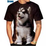 Suvemoodne 3D T-s&auml;rk Loomade Siberi Husky Naljakas Isiksus Loominguline Suvine O-kaelusega T-s&auml;rk L