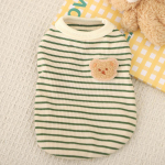 Lemmiklooma triibuline vest Kevadine ja s&uuml;gisene lihtne vabaaja s&auml;rk Lemmiklooma l&uuml;hikeste varrukatega &scaron;nautseri kutsika spetsiifiline &uuml;markaelus, kahe jalaga topp S