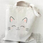 Armas &Uuml;kssarvik Kass L&otilde;uendist Kandekott &Otilde;pilasele Multikas Loom Ostukott Naiste Mood Loomagraafikaga K&auml;ekott &Otilde;lakott Daamidele