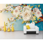 Vintage Lilleline Tapeet Elutuba Magamistuba Taustaseinamaal Kodu Kaunistamine 3D Tapeet 200 cm(W) x 140 cm(H) gray