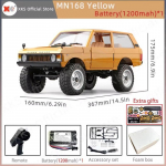 Uus MN168 RC auto 1:12 t&auml;issuuruses RTR-i versioon 2.4G 4WD 280 mootoriga ronimine maastikul kiire kaugjuhtimispuldiga auto, mis sobib lastele M&auml;nguasjad Poistele kingitus 1 Battery kollane