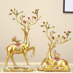 2 Deer Sculptures for Decorative Use in Living Spaces