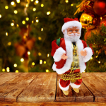 Cute Musical Climbing Santa Claus Figure on Rope Ladder Toy Hanging Christmas Doll