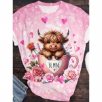 Joonisfilm Loomade lehmamustriga 3D-prindiga T-s&auml;rk Mehed Naiste Moodne T-s&auml;rk L&uuml;hikeste varrukatega T-s&auml;rk T-s&auml;rgid Lillelised T-s&auml;rgid Liblikad S