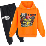 Lastele 3D kapuutsiga komplekt Skibidi tualett-puloveriga spordidress Speakerman Laste kampsun+p&uuml;ksid 170