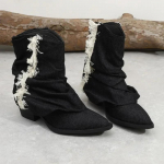 Talvemood Naiste Saapad 2024 Uued L&auml;&auml;nesaapad Terava Ninaga Kauboi L&uuml;hikese S&auml;&auml;rega Paksu P&otilde;hjaga V&auml;lisjalatsid Sobivad Naiste Saabastega 35 tumehall v&auml;rv