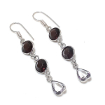 White Topaz, Smoky Topaz Handmade 925 Sterling Silver Jewelry Earring 2.36 i1n34