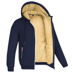 Meeste lambanahast kapuutsiga kampsun, 2023. aasta s&uuml;gis/talv, trendikas &uuml;hev&auml;rviline, lisaks samet, paksendatud jope 3XL tumesinine v&auml;rv