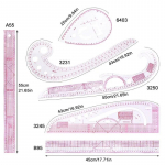 6 TK Prantsuse k&otilde;verjoonlaud, pehme lapiline joonlaud M&otilde;&otilde;dud r&auml;tsepajoonlaud Joonistusmall DIY &otilde;mblustarvikute t&ouml;&ouml;riistakomplekt M