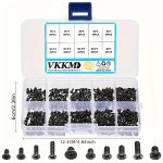 500 t&uuml;kki lamedapeaga ristpeaga kruvi s&uuml;learvuti jaoks, sealhulgas M2, M2.5, M3, DIY mustade poltide kruvikomplekt