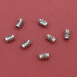 Tiibeti h&otilde;bedased lillelised taljetrummihelmed, 7 mm retro k&auml;sit&ouml;&ouml;na valmistatud vahehelmed isetegemise ehete jaoks 7x4.5mm hole 2.5mm antiikne h&otilde;bedane v&auml;rv