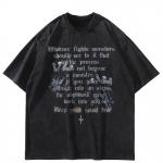 Streetwear Kirjad Graafiline Must T-s&auml;rk Puuvill Unisex Topid T-s&auml;rgid Suvine L&uuml;hikeste Varrukatega T-s&auml;rk S must