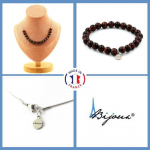 Pierres et Min&eacute;raux. Parure bijoux Bracelet Collier 15 Perles Oeil de Tigre rouge 8 mm. Taille personnalisable.