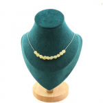 Pierres et Min&eacute;raux. Collier 10 perles Calcite jaune du Royaume-Uni. Chaine en acier Collier femmes, hommes. Taille personnalisable.