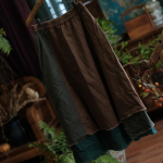 Johnature naiste vintage lapit&ouml;&ouml;ga linased seelikud elastsed v&ouml;&ouml;kohaga riided kevadised vabaaja naiste lahtised A-joonega seelikud One Size kohv
