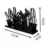 Laua salvr&auml;tikuhoidja Eraldiseisev salvr&auml;tikujaotur roostevabast terasest kaktus Euroopa stiilis lauasalvr&auml;tijaotur must
