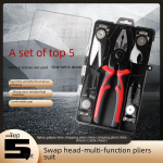 Viis-&uuml;hes multifunktsionaalsed tangid komplekt: Vahetatav traadil&otilde;ikur, kruustangid, koorija