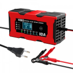 Impulssremondiga autolaadija nutikas akulaadimine 14,6 V 10 A raud-liitiumlaadija EL/USA pistik digitaalne LCD-ekraan 12 V 10 A EU Plug punane