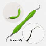 1 pc Dental Professional Gracey Curette Dental Tooth Cleaning Scaler Periodontal Bone Curettes Bendable Silicone Handle Perio 1 piece 1-2
