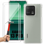 Coque transparente pour xiaomi 13 pro antichoc + 2 verres tremp&eacute;s protection