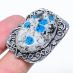 K2 Azurite Handmade 925 Sterling Silver Gift Jewelry Ring Size 9 n6n77