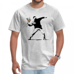 Swag Banksy Flower Thrower T-s&auml;rgid 100% puuvillane kangas Unisex T-s&auml;rk Unisex T-s&auml;rgid Uudsus Street Art Designer Rebel Tees Oversize L