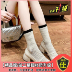 Retro p&auml;rliga pandlaga Mary Jane paksu kontsaga naiste kingad 2025 kevad ja suvi uus must v&auml;ike nahkking k&otilde;rge kontsaga moekad &uuml;ksikud kingad naistele 34