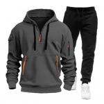 2 tk/komplekt Meeste dressipluusi p&uuml;kste komplekt Kapuutsiga, n&ouml;&ouml;riga pikkade varrukatega sporttopsid Elastne v&ouml;&ouml;koht pikkade p&uuml;kste komplekt, &uuml;hev&auml;rviline kottlik spordidress S