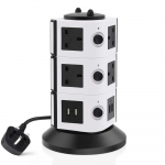 Vertikaalne pikendusjuhe mitmekordne liigpingekaitse pikenduspesa individuaalselt l&uuml;litatavad pistikupesad USB laadimisjaam 2m kaabel UK Plug Sockets