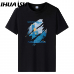 IHUASU Puuvillane l&uuml;hikeste varrukatega T-s&auml;rk Meeste moodne vaba poolvarrukatega s&auml;rk tr&uuml;kitud kaastundes&auml;rk S