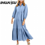 IHUASU Naiste mood kevad-s&uuml;gis &uuml;hev&auml;rvilise tr&uuml;kiga pikkade varrukatega POLO kaela k&otilde;rge v&ouml;&ouml;kohaga vabaajakleidid S