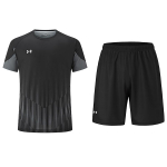 Under Armour L&otilde;tv triibuline pusa l&uuml;hikeste varrukatega &uuml;hev&auml;rvilised l&uuml;hikesed p&uuml;ksid vabaaja spordikomplekt unisex komplektid Must 24500507-001+23500203-001 S black