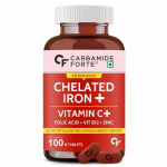 Carbamide Forte Kelaaditud Raud C-vitamiini, B12-vitamiini, foolhappega ja Zn - 100 tabletti
