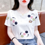 YYFS naistemood vabaaja suve kevadised l&uuml;hikeste varrukatega O-kaelusega pluusid ja s&auml;rgid S valge