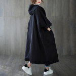 Naiste &Uuml;lem&otilde;&otilde;duline Puuvillane Kapuutsiga Tuulejakk Pikk Mackintosh Street Coat Naistele One Size