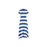 Polo Ralph Lauren Ss22 Laiade Triipudega Soonikkoes &Uuml;mmarguse Kaelusega L&uuml;hikeste Varrukatega Kleit Naiste Kleidid Sinine WMPODRSNFA20190-400 S white