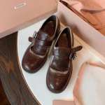 Briti stiilis retro naiste kingad paksu kontsaga kingad 35