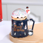 Kaanega j&otilde;ulukruusid ja j&otilde;uluvana lusikas Creative Planet Ceramic Cup Xmas Kingitus Kohvitass Piimatass Joomine Kodukontorisse 401-500ml