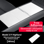 For Tesla Model 3 Y Highland 2025 Central Control Panel Adhesive Free Sticker Upgrade Electrostatic adsorption Console Protector 1PC Black