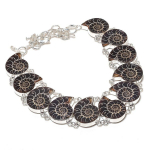 Ammoniidi Fossiil V&auml;&auml;riskivi 925 Sterling H&otilde;be Ehted Kaelakee 18