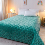 Korallifliisist tekk Linad Tepitud libisemiskindlad Kahekihilised flanelltekid Soojad tekid Vaba aja tekid Konditsioneer Tekid 230*230cm roheline